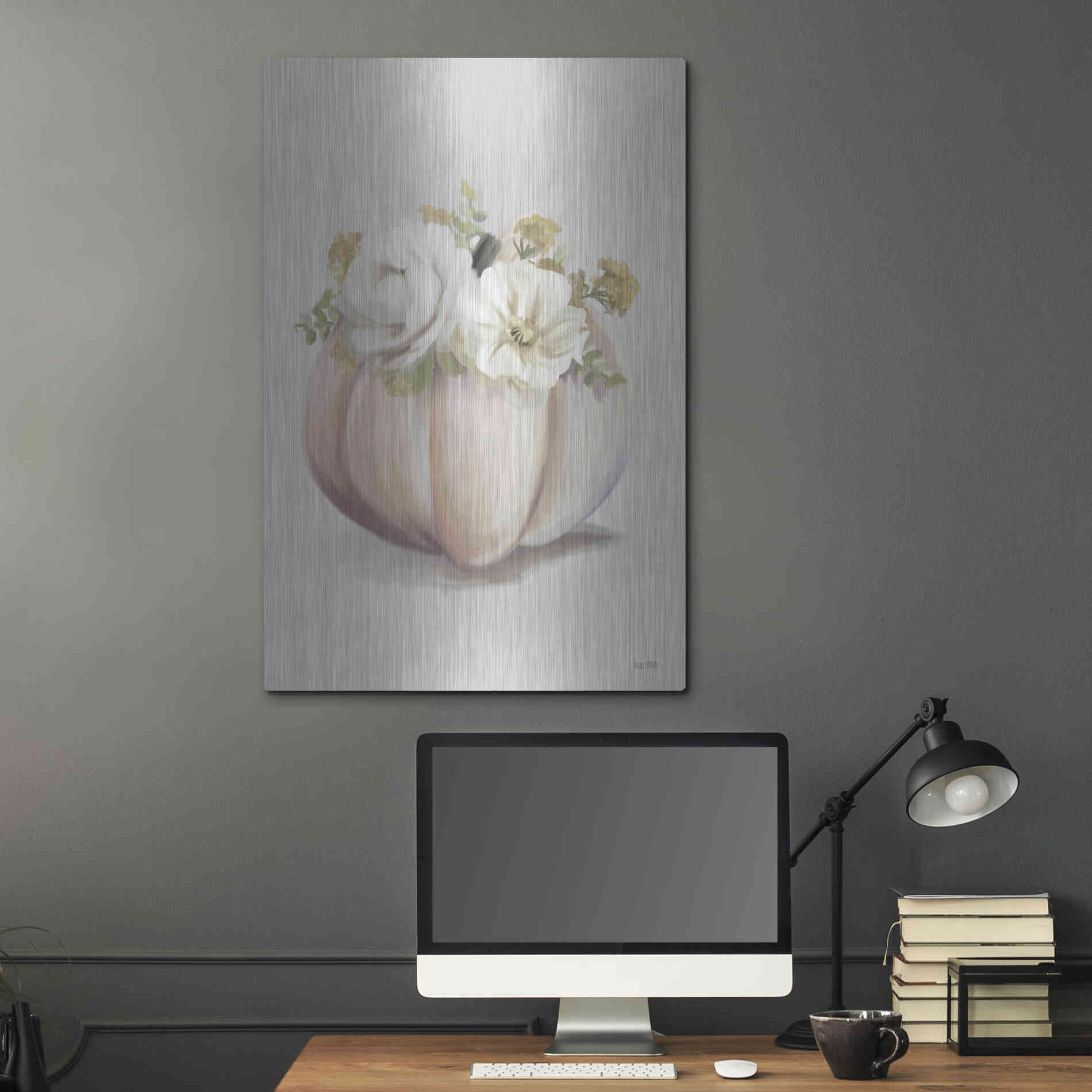 Luxe Metal Art 'Blush Pumpkin' by House Fenway, Metal Wall Art,24x36