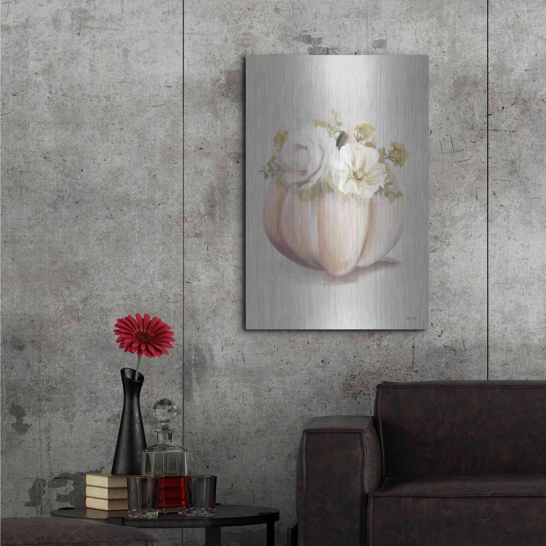 Luxe Metal Art 'Blush Pumpkin' by House Fenway, Metal Wall Art,24x36