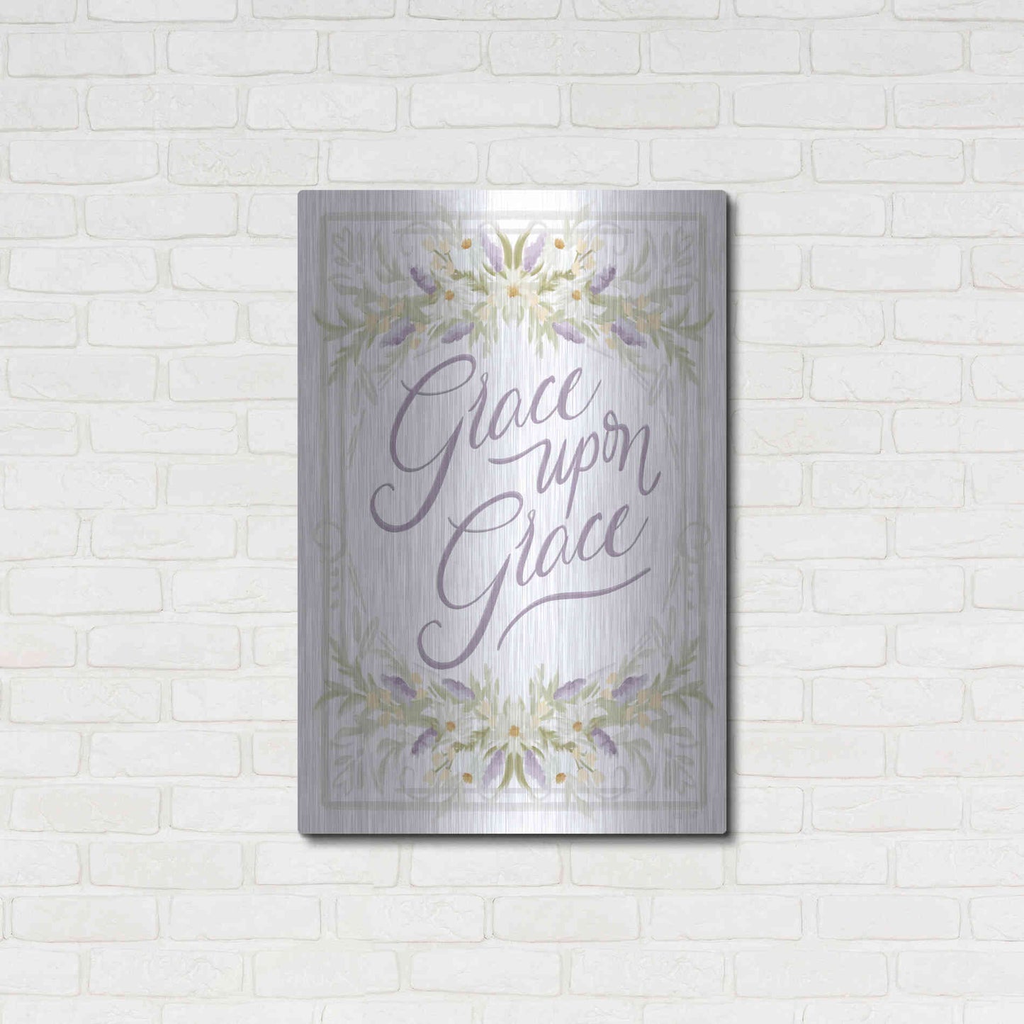 Luxe Metal Art 'Grace Upon Grace' by House Fenway, Metal Wall Art,24x36