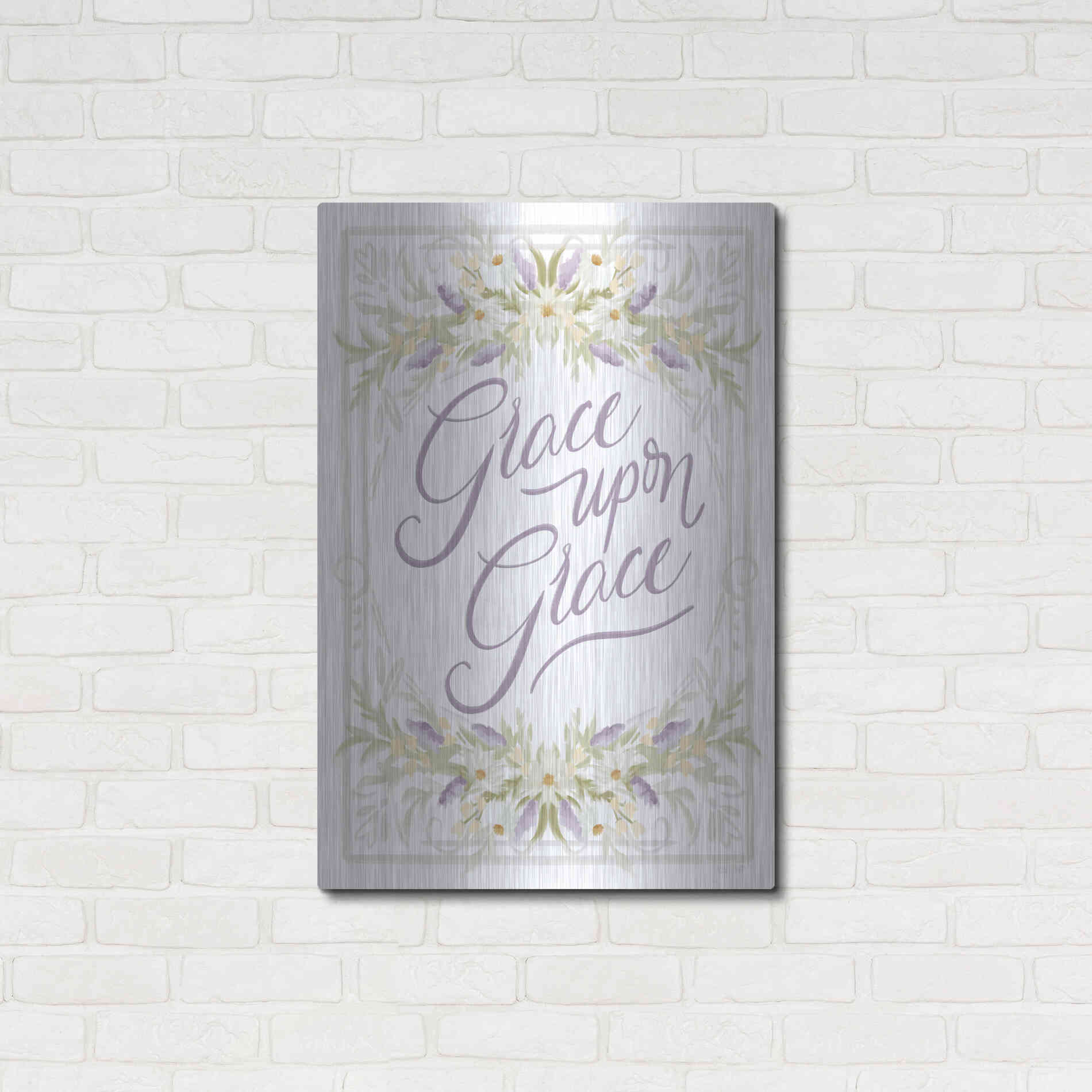Luxe Metal Art 'Grace Upon Grace' by House Fenway, Metal Wall Art,24x36