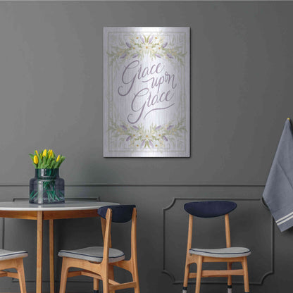 Luxe Metal Art 'Grace Upon Grace' by House Fenway, Metal Wall Art,24x36
