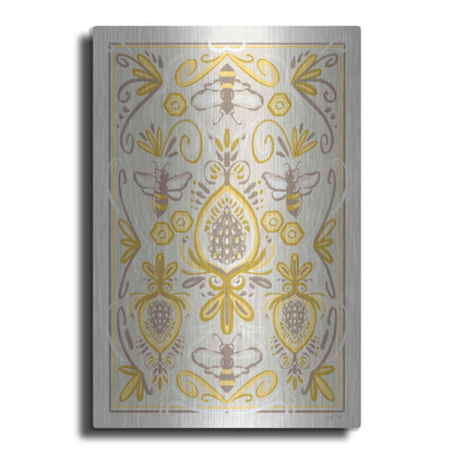 Luxe Metal Art 'Bumblebee Brocade' by House Fenway, Metal Wall Art