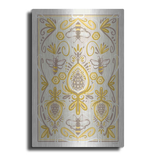 Luxe Metal Art 'Bumblebee Brocade' by House Fenway, Metal Wall Art