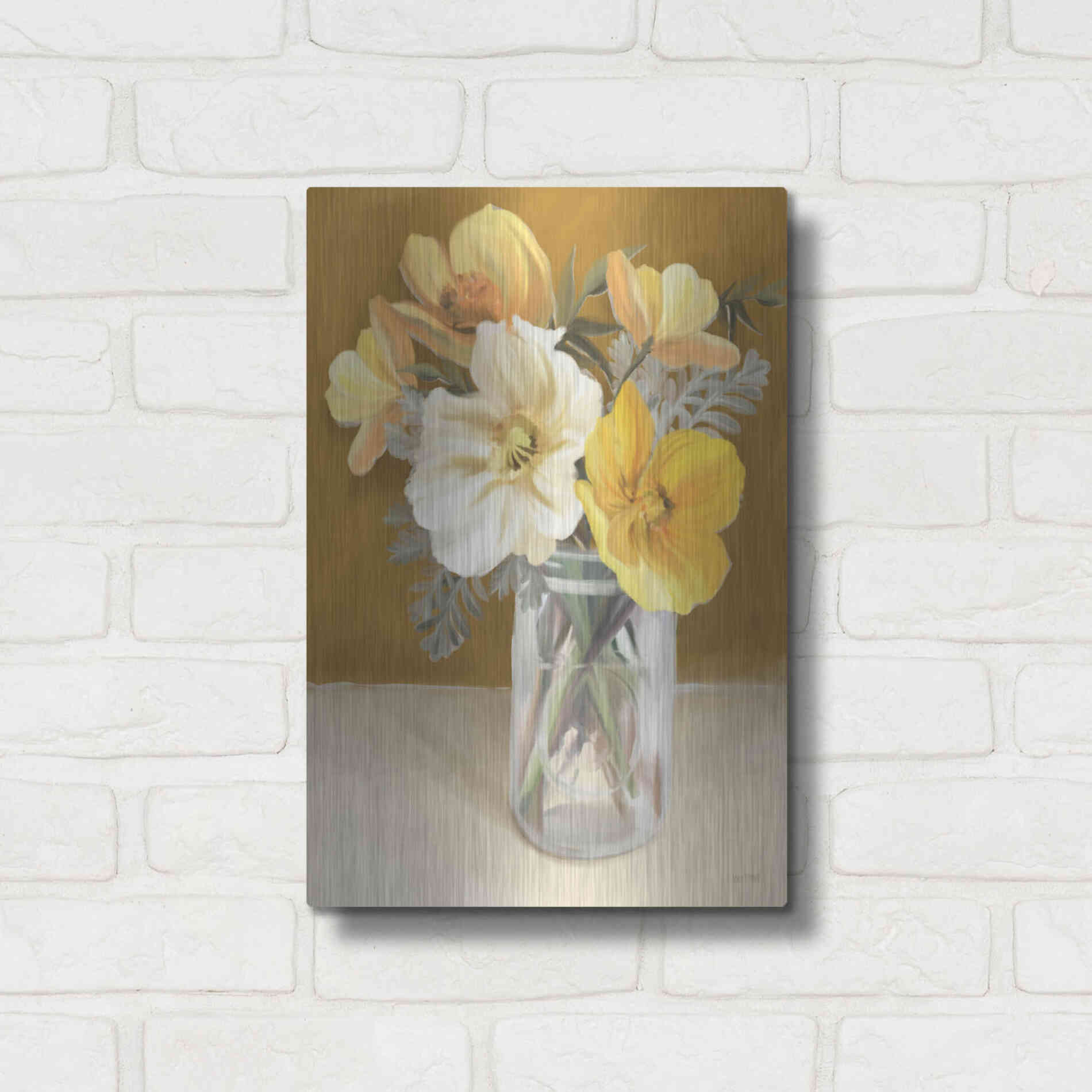 Luxe Metal Art 'Butterscotch Bunch' by House Fenway, Metal Wall Art,12x16