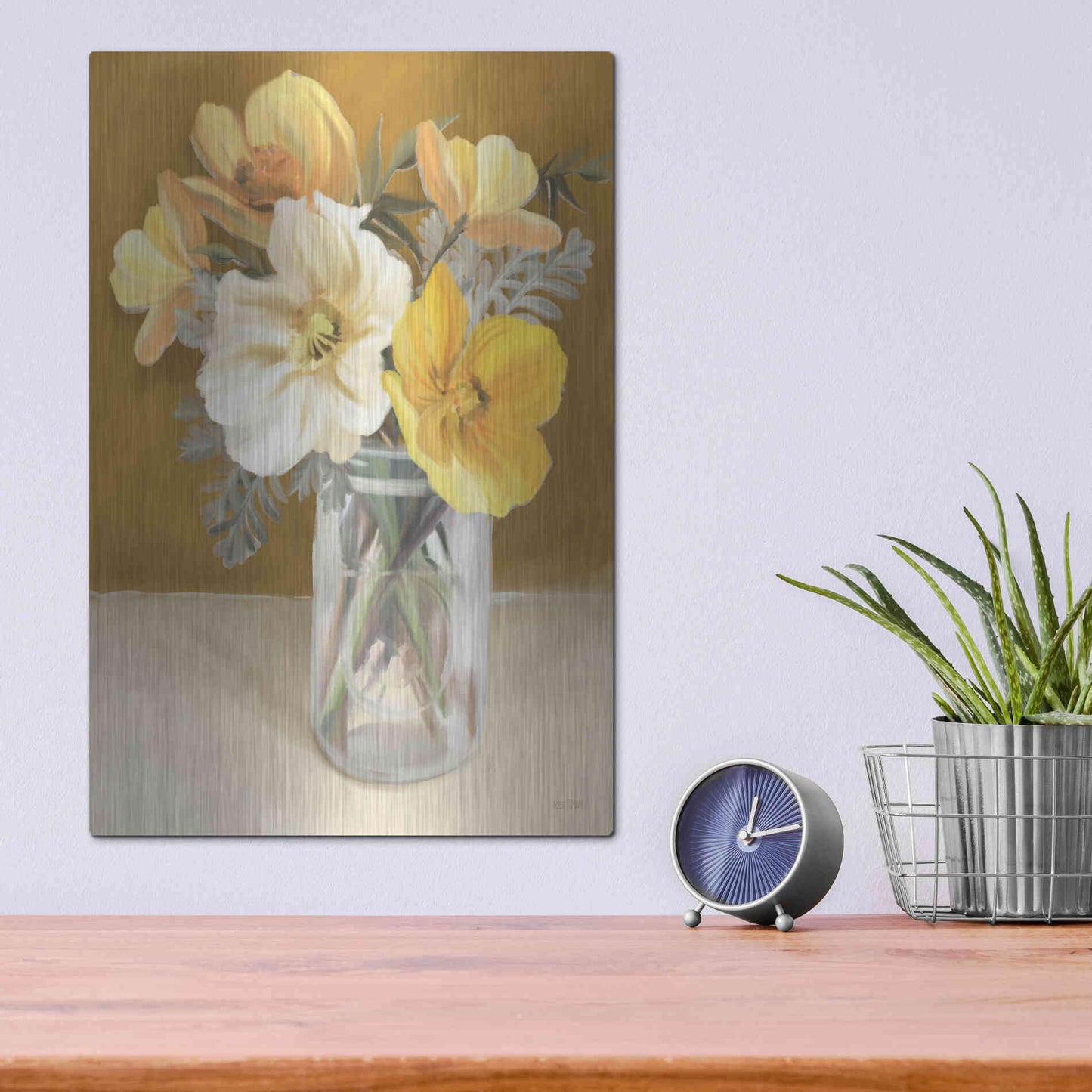 Luxe Metal Art 'Butterscotch Bunch' by House Fenway, Metal Wall Art,12x16