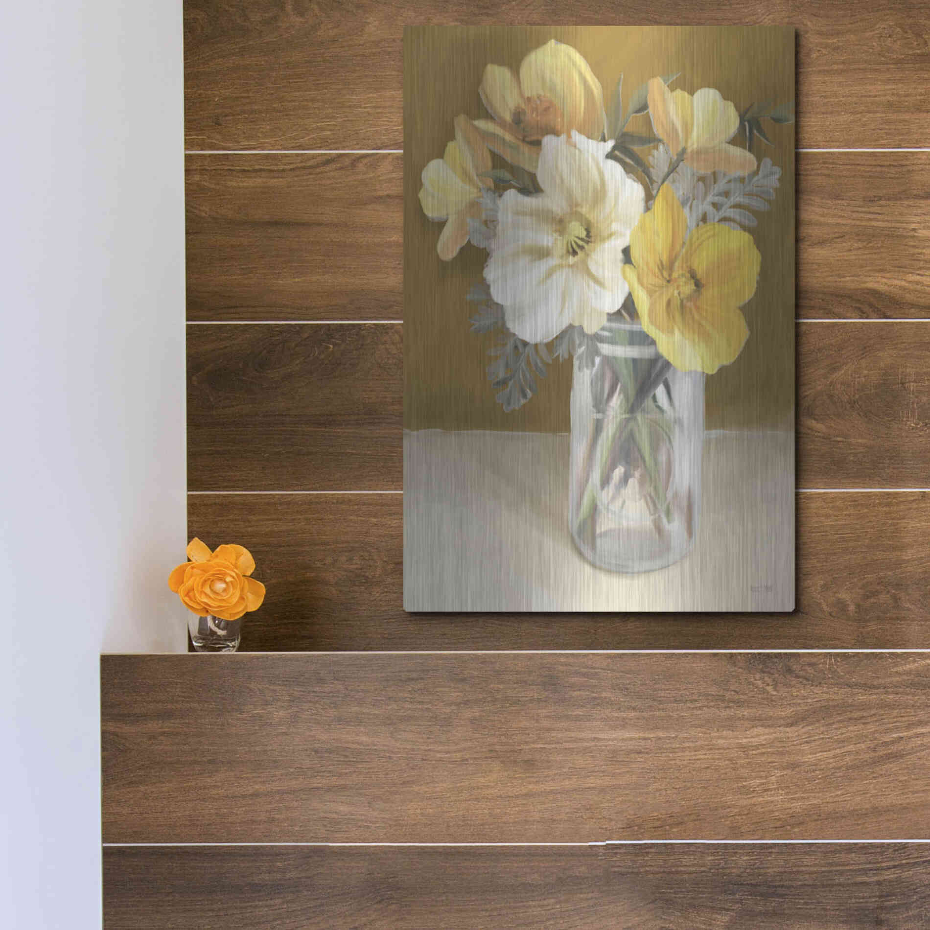 Luxe Metal Art 'Butterscotch Bunch' by House Fenway, Metal Wall Art,12x16