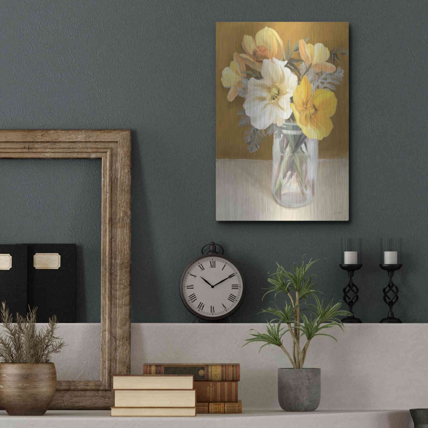 Luxe Metal Art 'Butterscotch Bunch' by House Fenway, Metal Wall Art,12x16