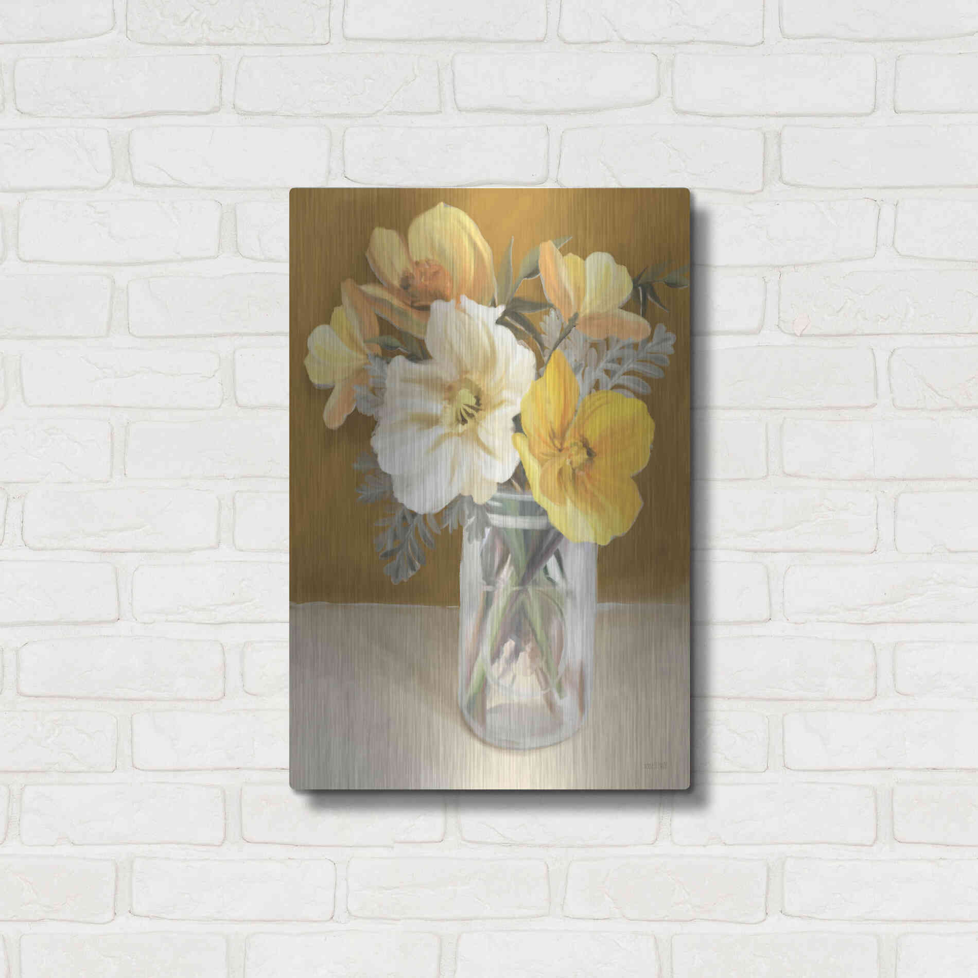 Luxe Metal Art 'Butterscotch Bunch' by House Fenway, Metal Wall Art,16x24