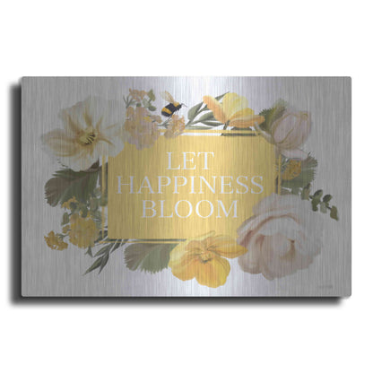Luxe Metal Art 'Let Happiness Bloom' by House Fenway, Metal Wall Art