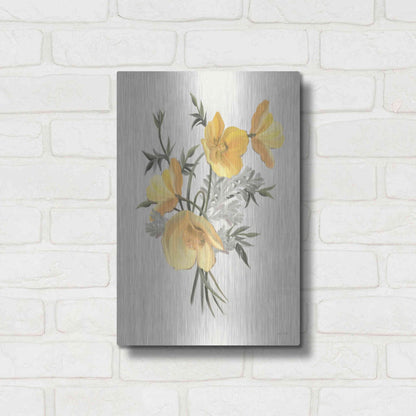 Luxe Metal Art 'Wild Yellow Poppies' by House Fenway, Metal Wall Art,12x16