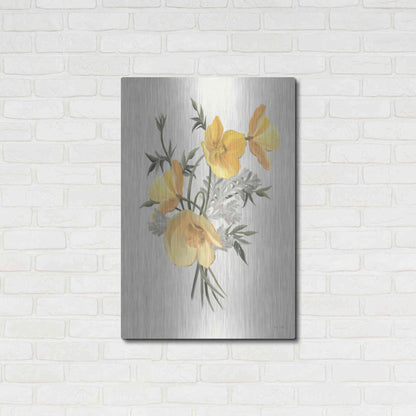 Luxe Metal Art 'Wild Yellow Poppies' by House Fenway, Metal Wall Art,24x36