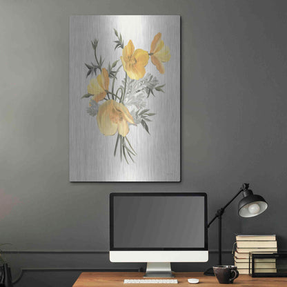 Luxe Metal Art 'Wild Yellow Poppies' by House Fenway, Metal Wall Art,24x36