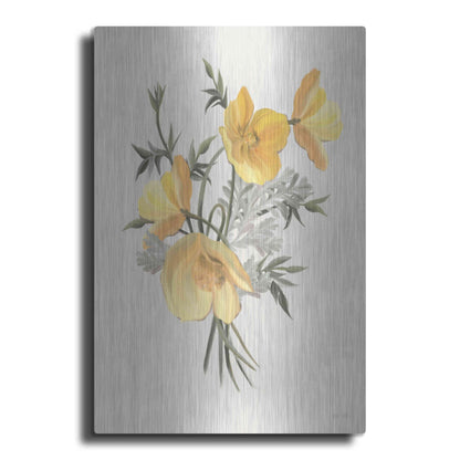 Luxe Metal Art 'Wild Yellow Poppies' by House Fenway, Metal Wall Art
