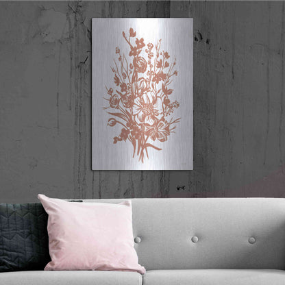 Luxe Metal Art 'Floral Blossoms' by House Fenway, Metal Wall Art,24x36