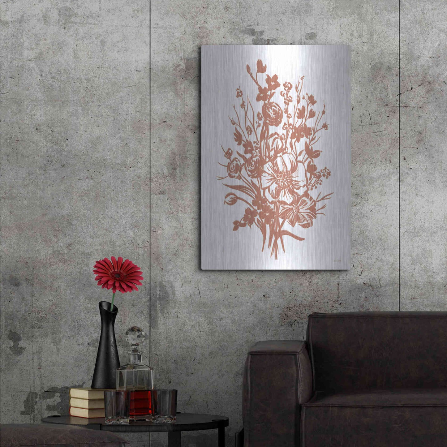 Luxe Metal Art 'Floral Blossoms' by House Fenway, Metal Wall Art,24x36