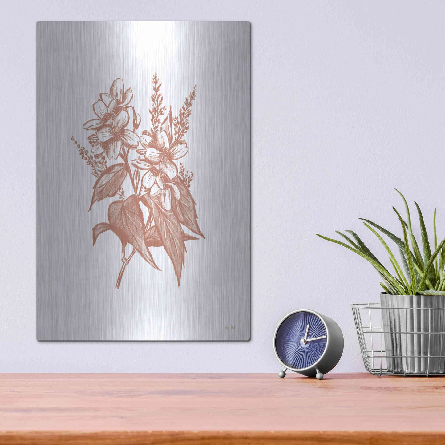 Luxe Metal Art 'Wildflowers I' by House Fenway, Metal Wall Art,12x16