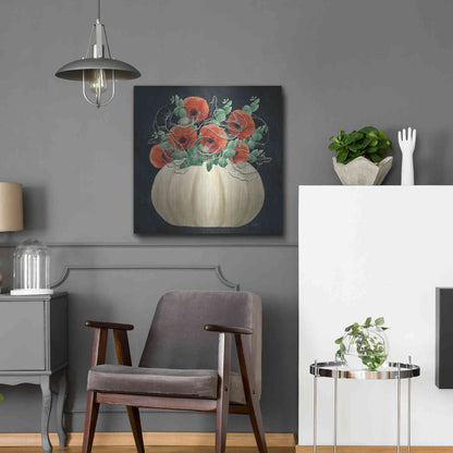 Luxe Metal Art 'Poppy Pumpkin' by Heidi Kuntz, Metal Wall Art,24x24