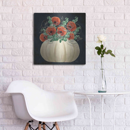 Luxe Metal Art 'Poppy Pumpkin' by Heidi Kuntz, Metal Wall Art,24x24