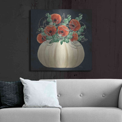 Luxe Metal Art 'Poppy Pumpkin' by Heidi Kuntz, Metal Wall Art,36x36