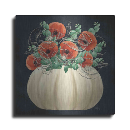 Luxe Metal Art 'Poppy Pumpkin' by Heidi Kuntz, Metal Wall Art