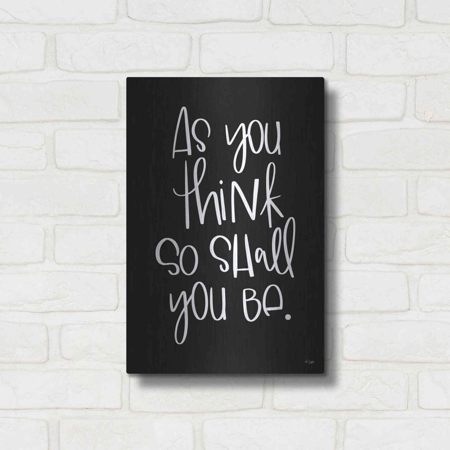 Luxe Metal Art 'As You Think' by Jaxn Blvd., Metal Wall Art,12x16