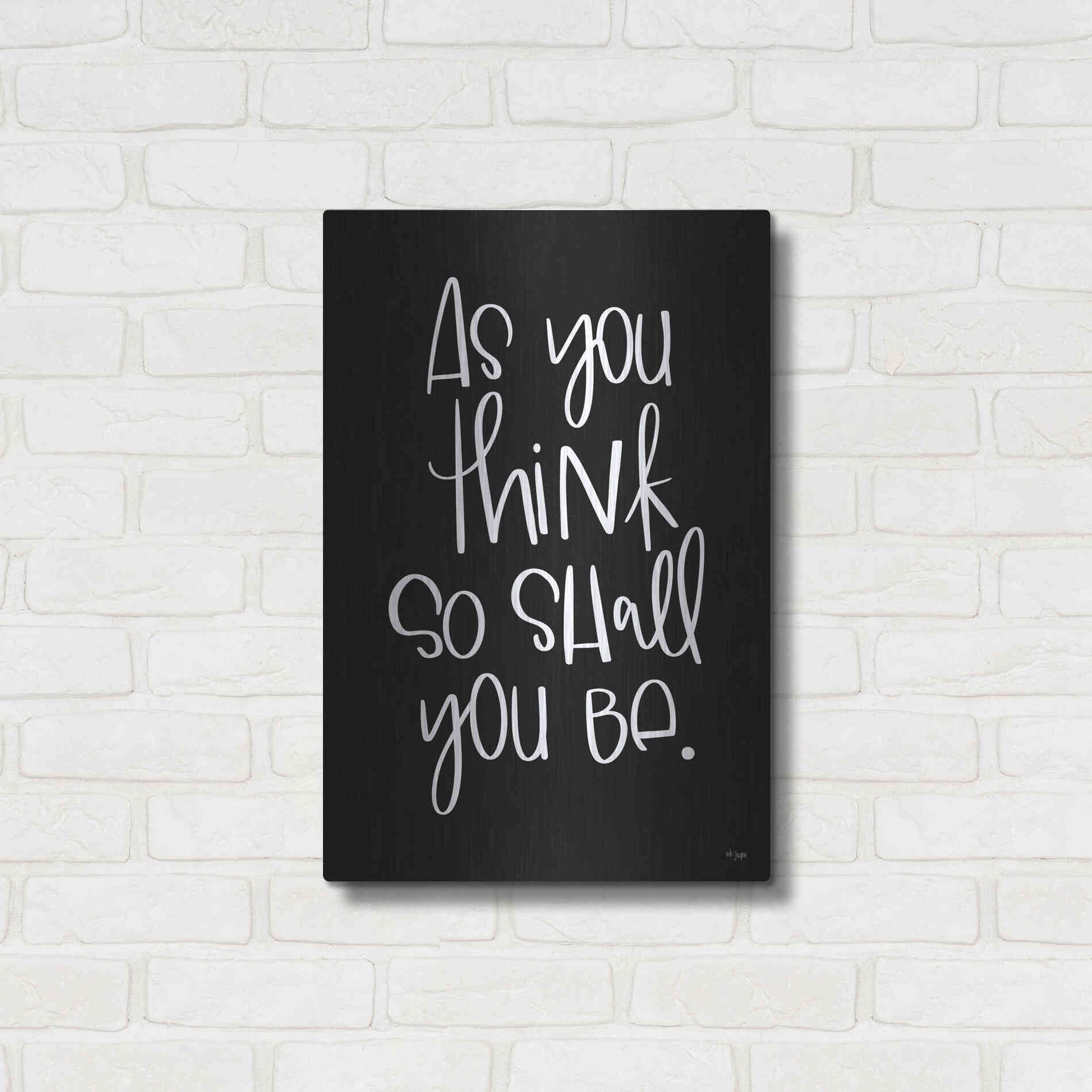 Luxe Metal Art 'As You Think' by Jaxn Blvd., Metal Wall Art,16x24