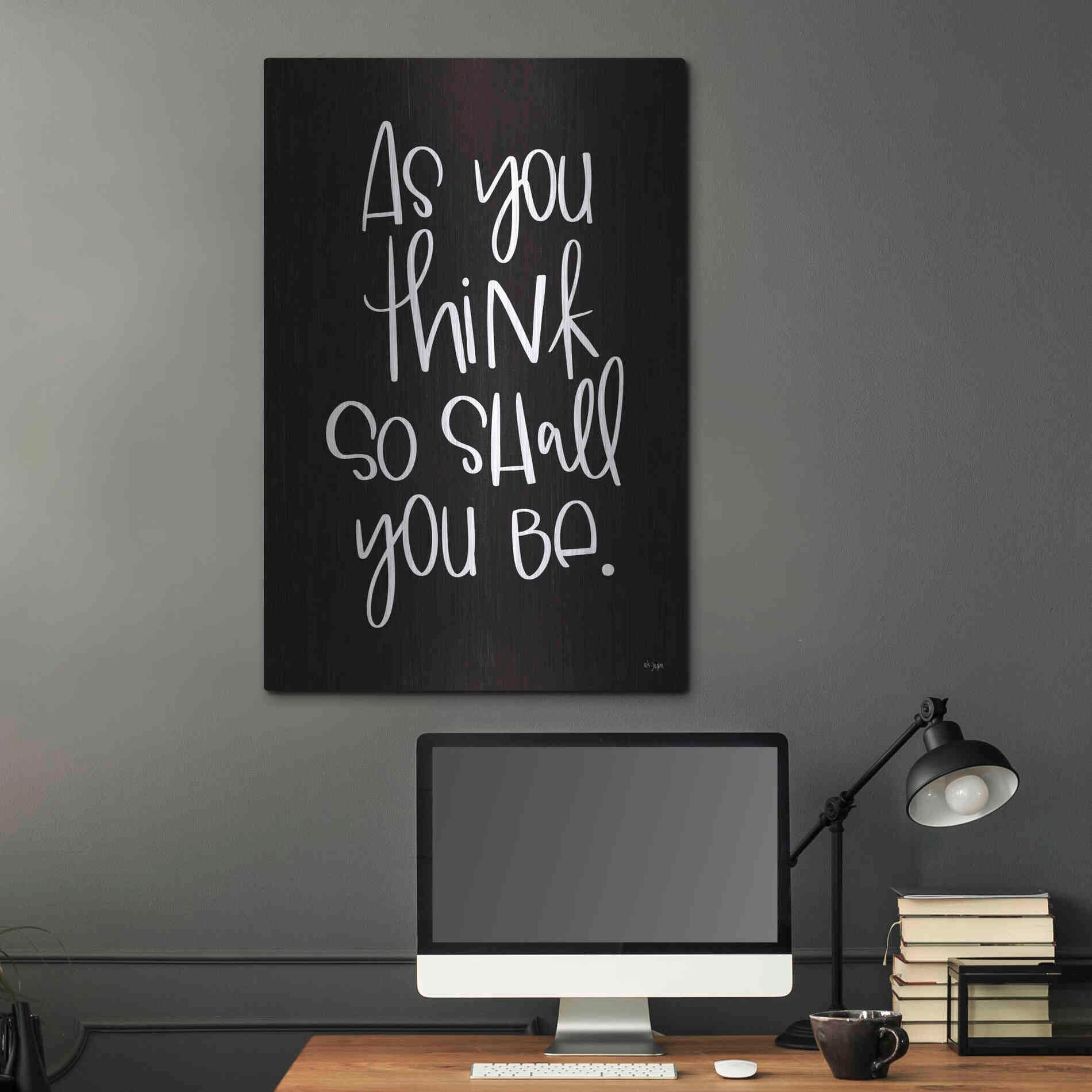 Luxe Metal Art 'As You Think' by Jaxn Blvd., Metal Wall Art,24x36