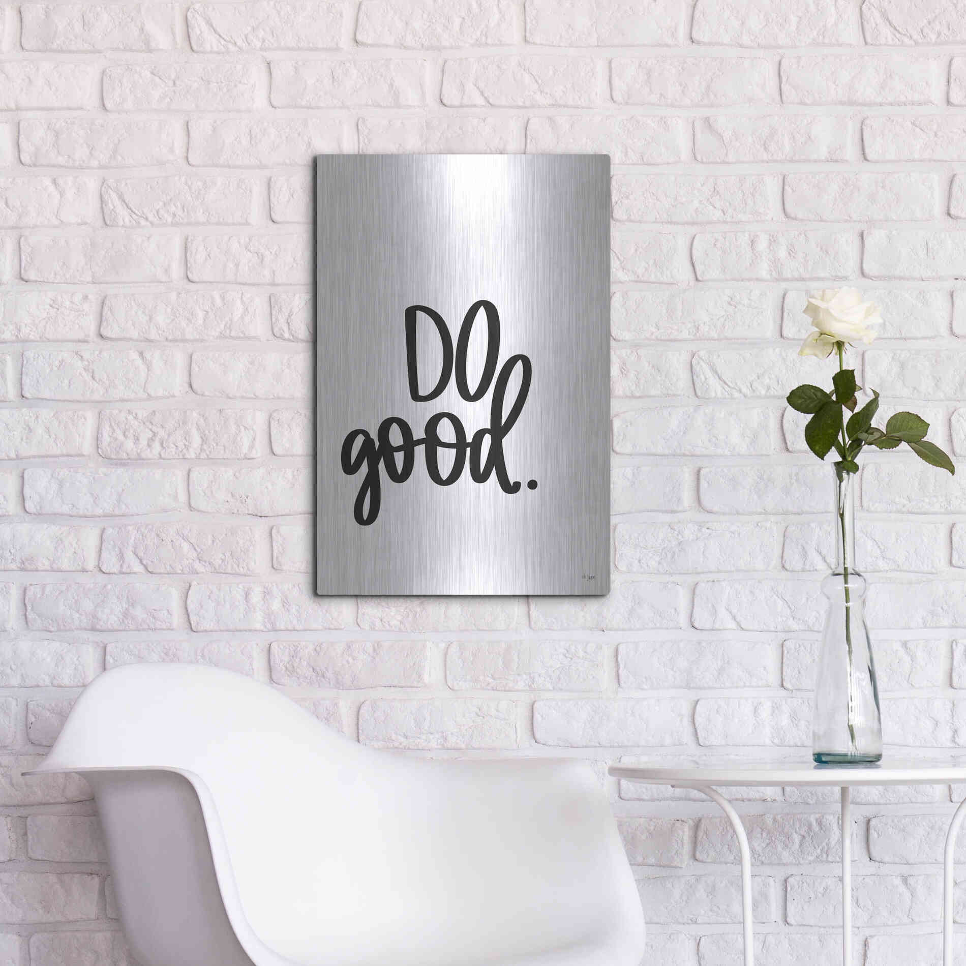 Luxe Metal Art 'Do Good' by Jaxn Blvd., Metal Wall Art,16x24