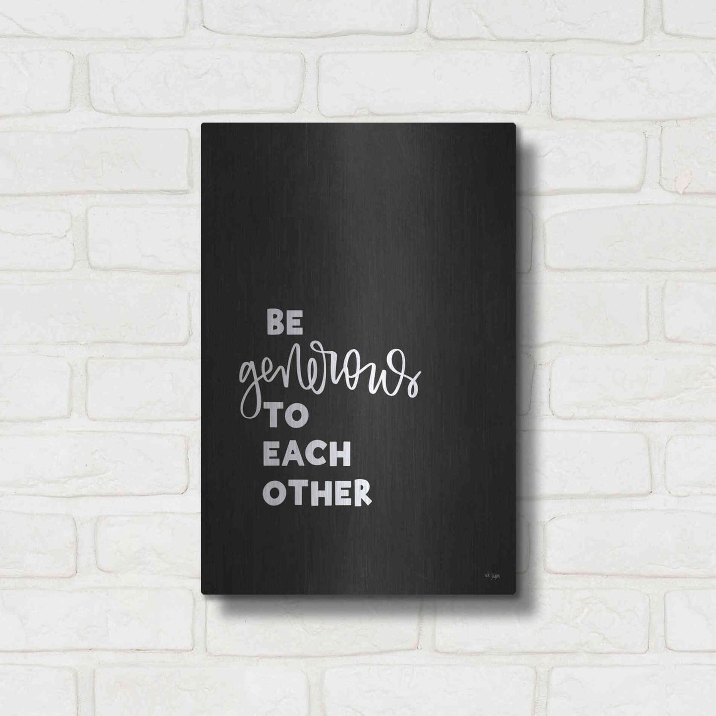 Luxe Metal Art 'Be Generous' by Jaxn Blvd., Metal Wall Art,12x16