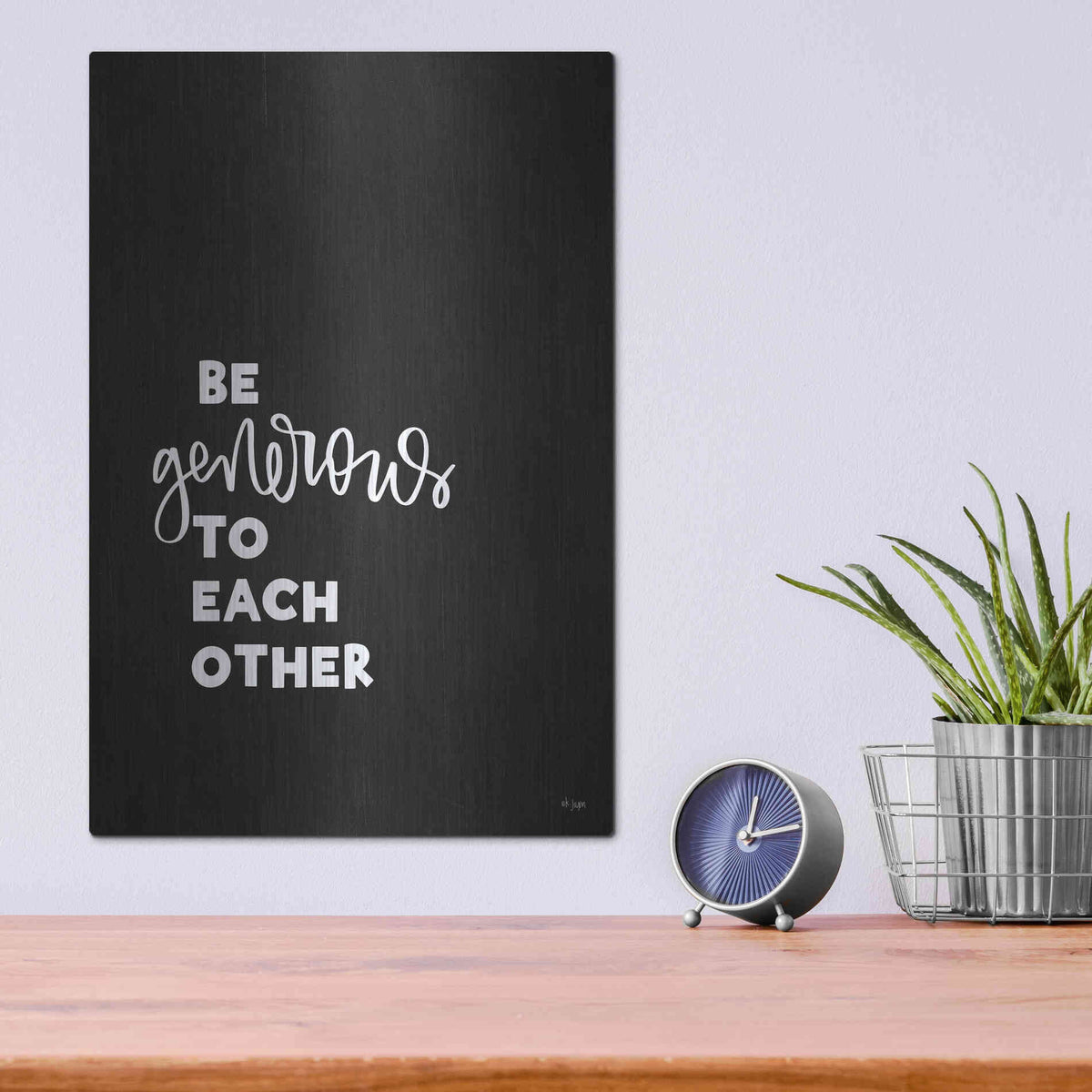 Luxe Metal Art 'Be Generous' by Jaxn Blvd., Metal Wall Art,12x16