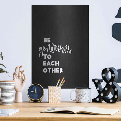 Luxe Metal Art 'Be Generous' by Jaxn Blvd., Metal Wall Art,12x16