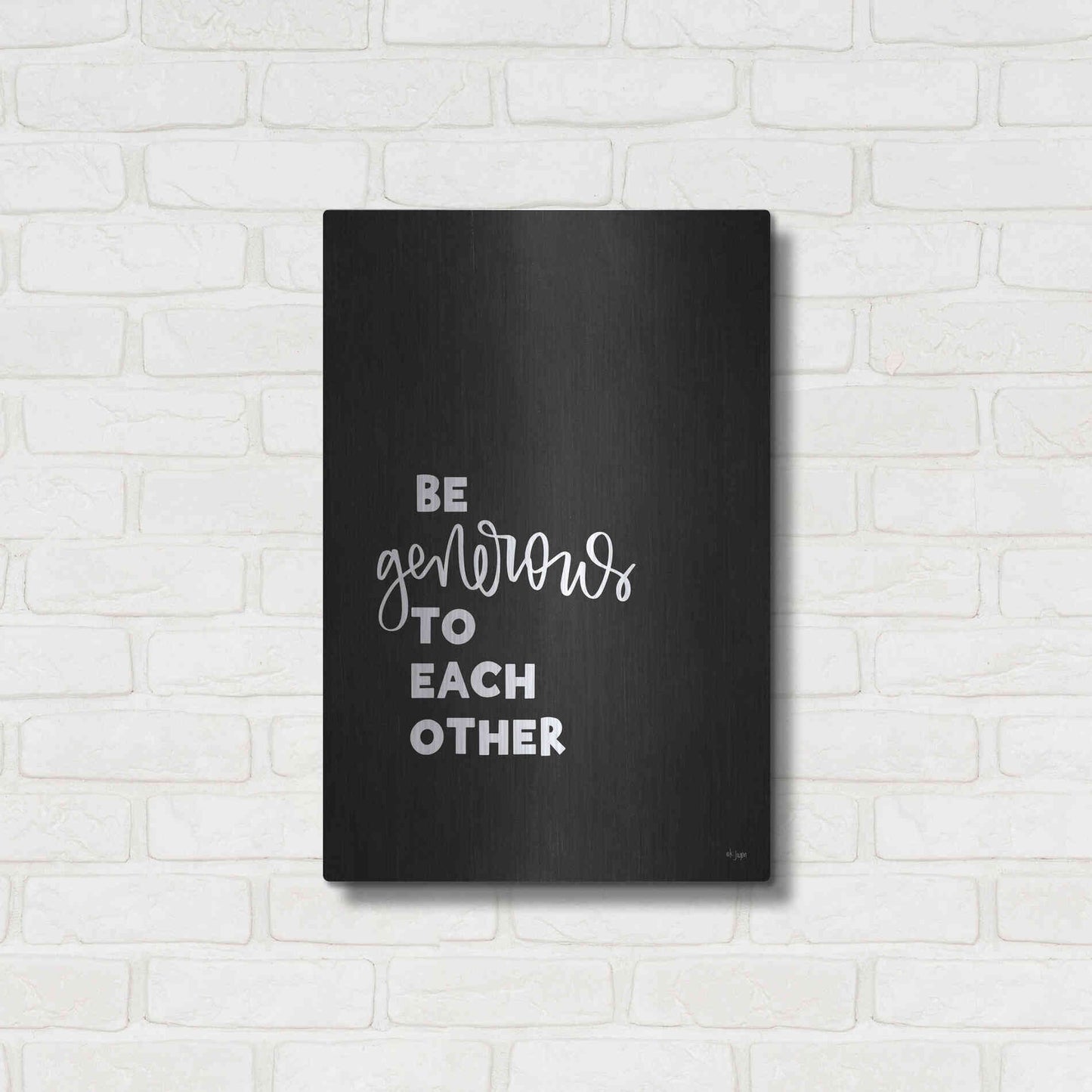 Luxe Metal Art 'Be Generous' by Jaxn Blvd., Metal Wall Art,16x24