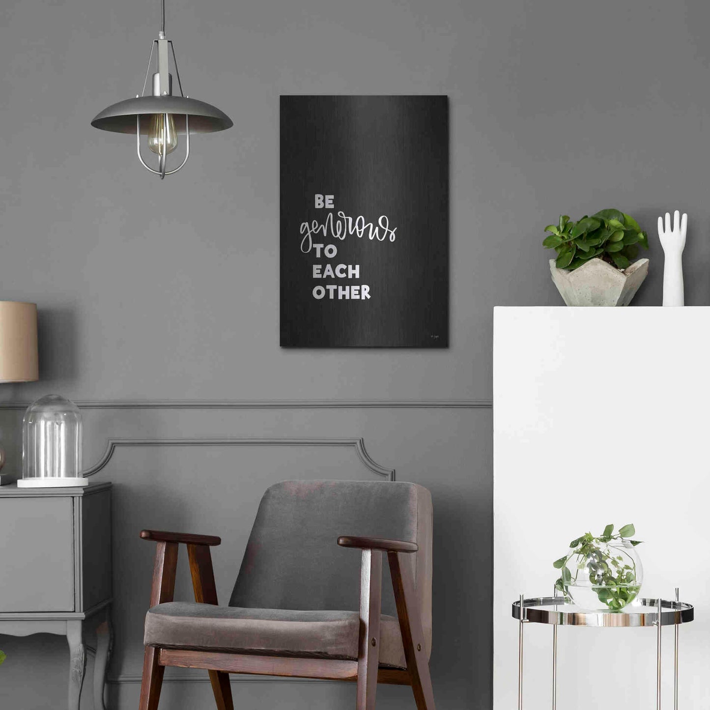 Luxe Metal Art 'Be Generous' by Jaxn Blvd., Metal Wall Art,16x24