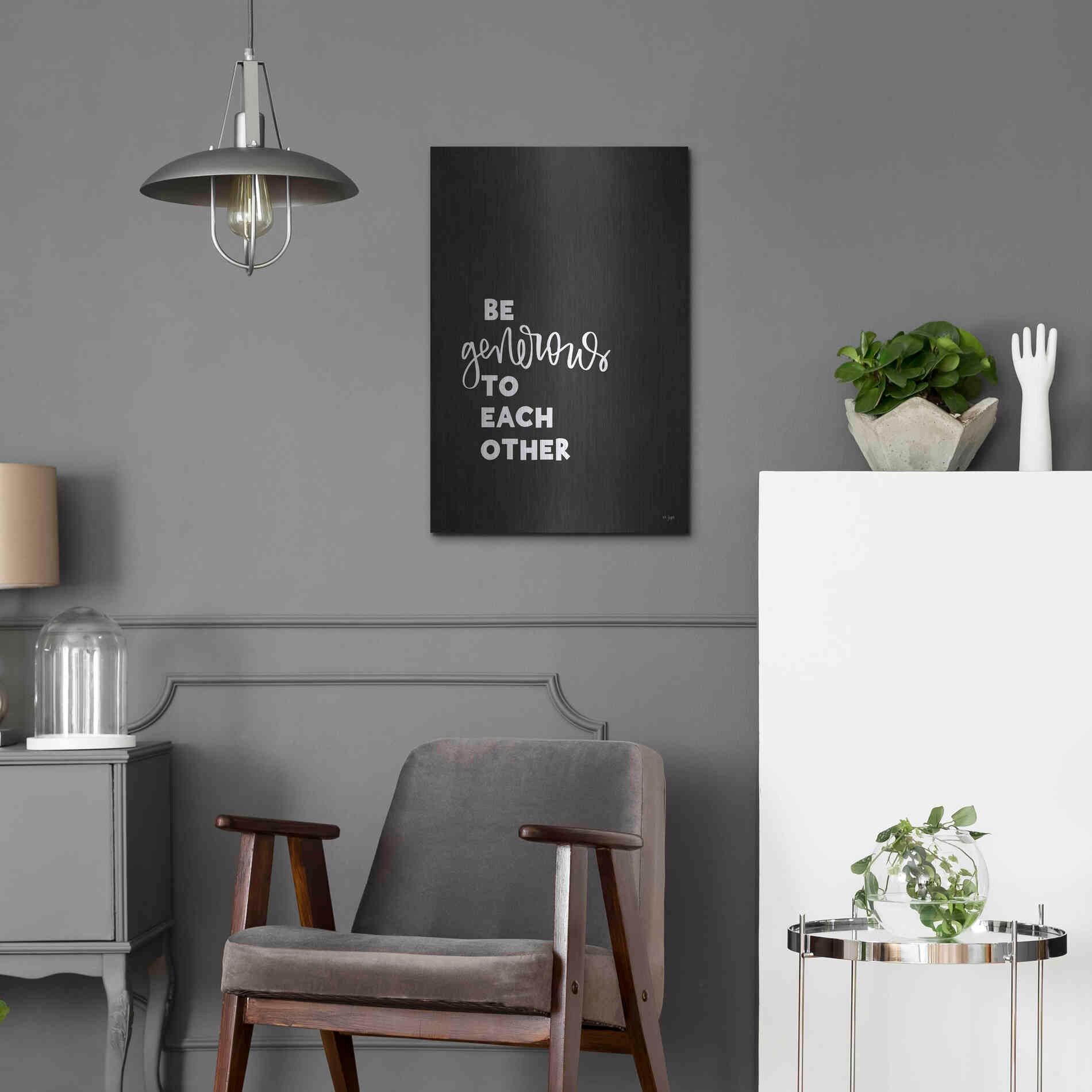 Luxe Metal Art 'Be Generous' by Jaxn Blvd., Metal Wall Art,16x24