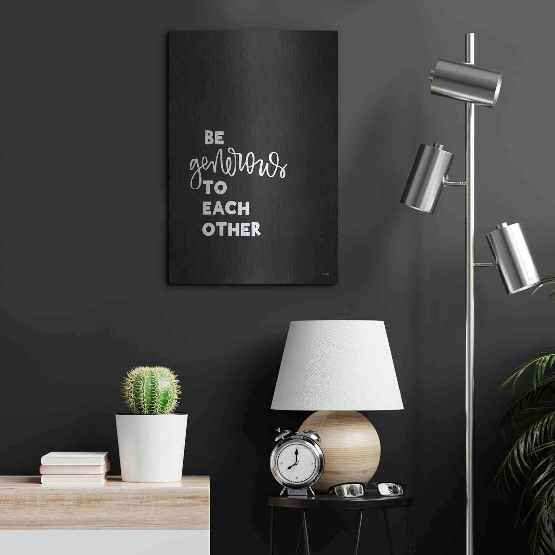 Luxe Metal Art 'Be Generous' by Jaxn Blvd., Metal Wall Art,16x24