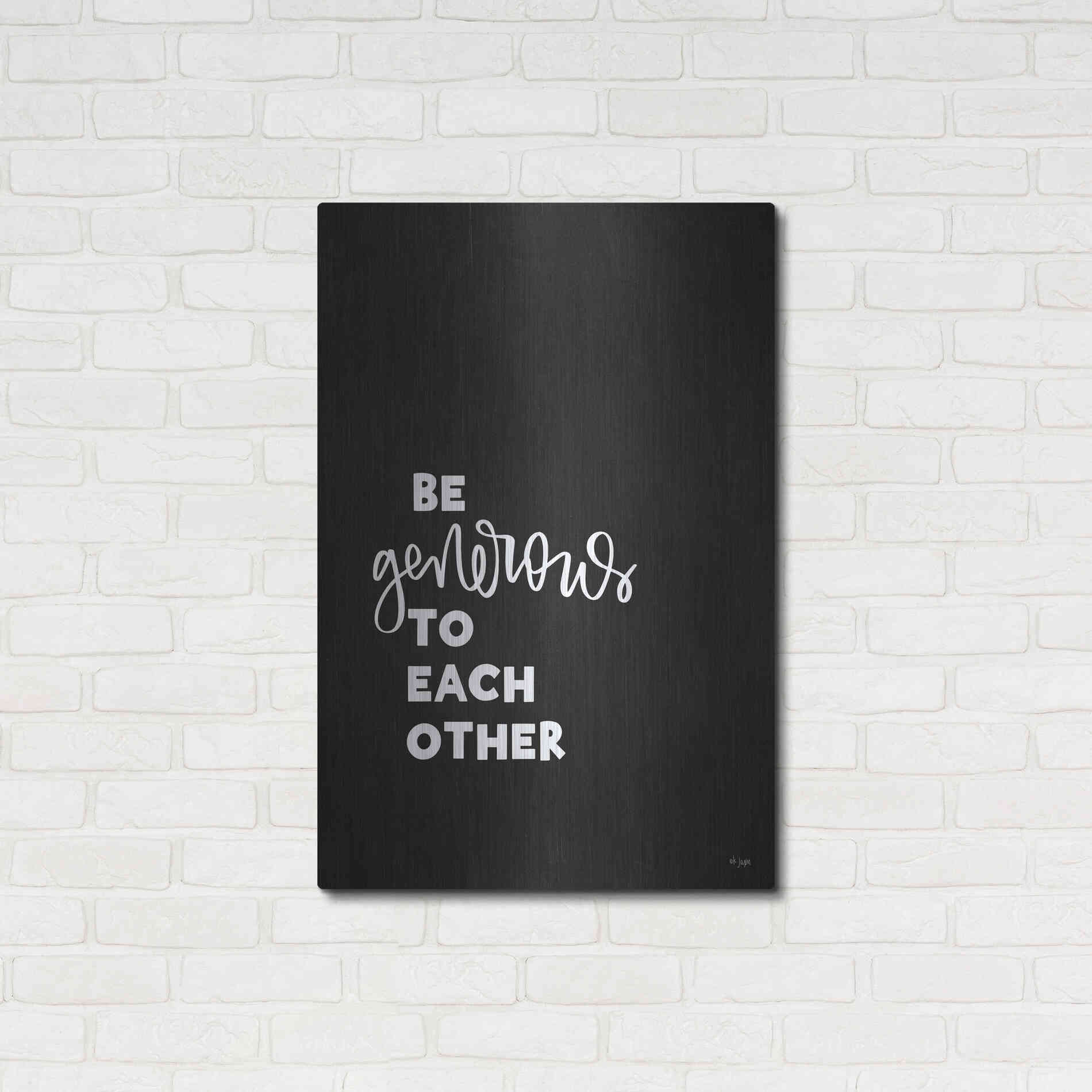 Luxe Metal Art 'Be Generous' by Jaxn Blvd., Metal Wall Art,24x36