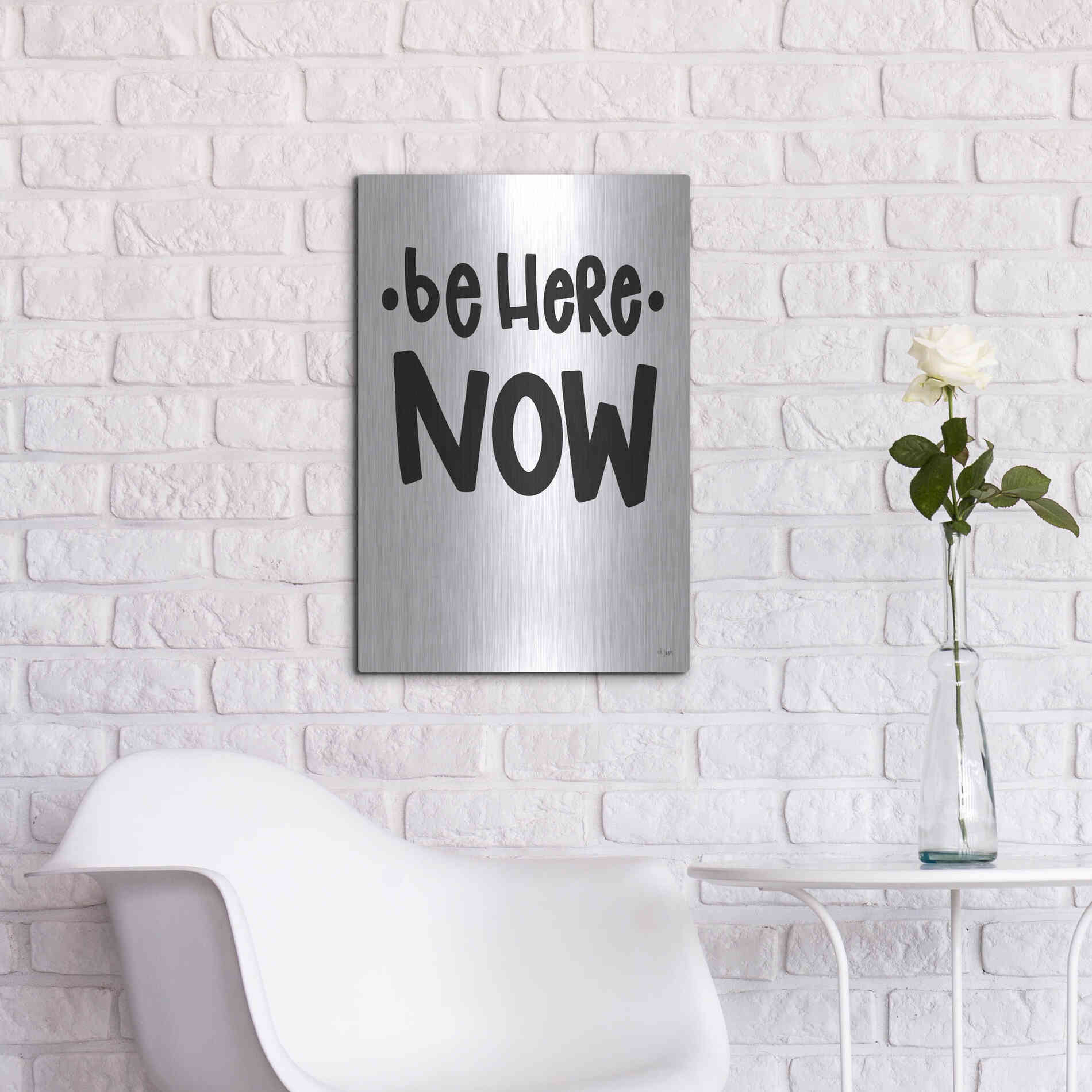 Luxe Metal Art 'Be Here Now' by Jaxn Blvd., Metal Wall Art,16x24