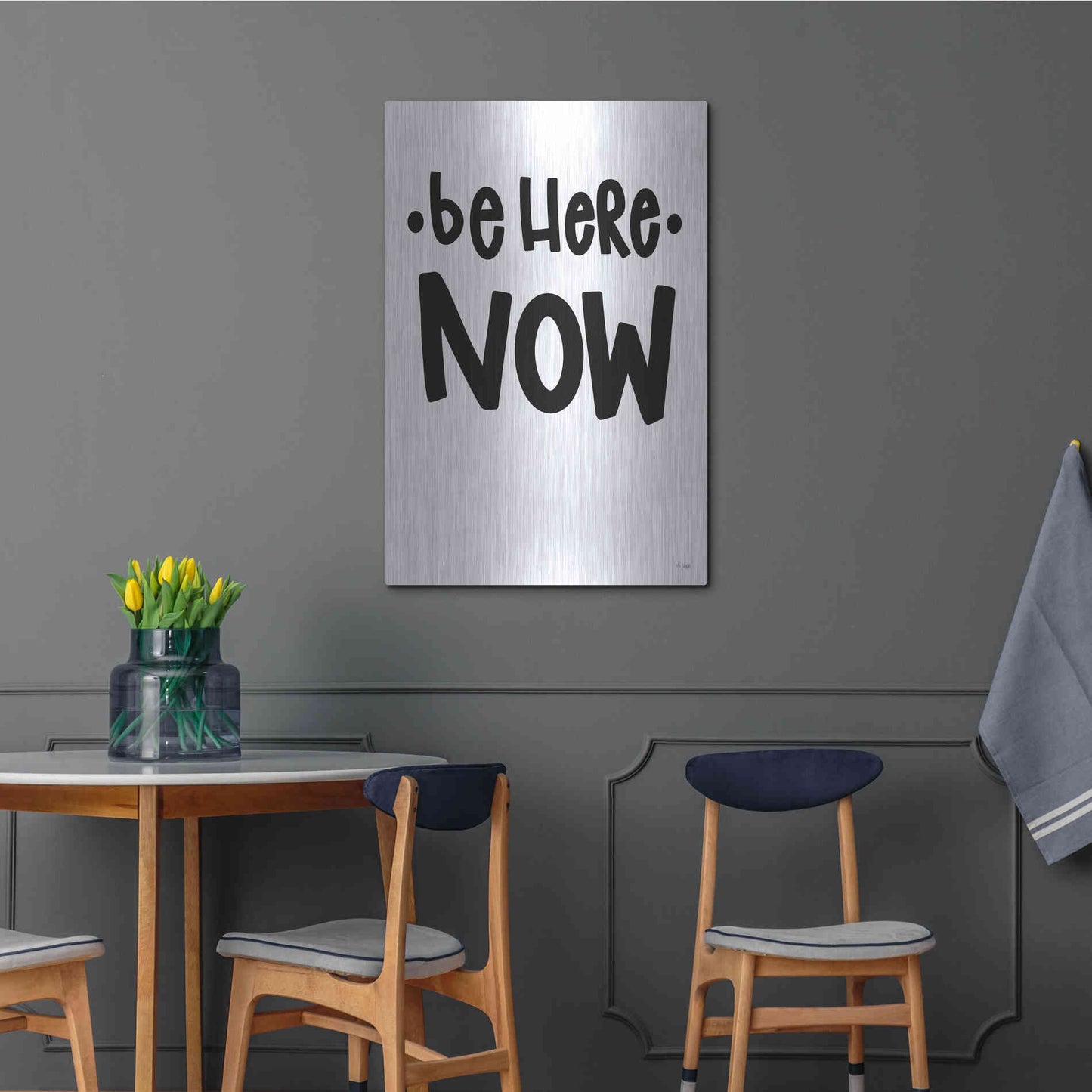 Luxe Metal Art 'Be Here Now' by Jaxn Blvd., Metal Wall Art,24x36