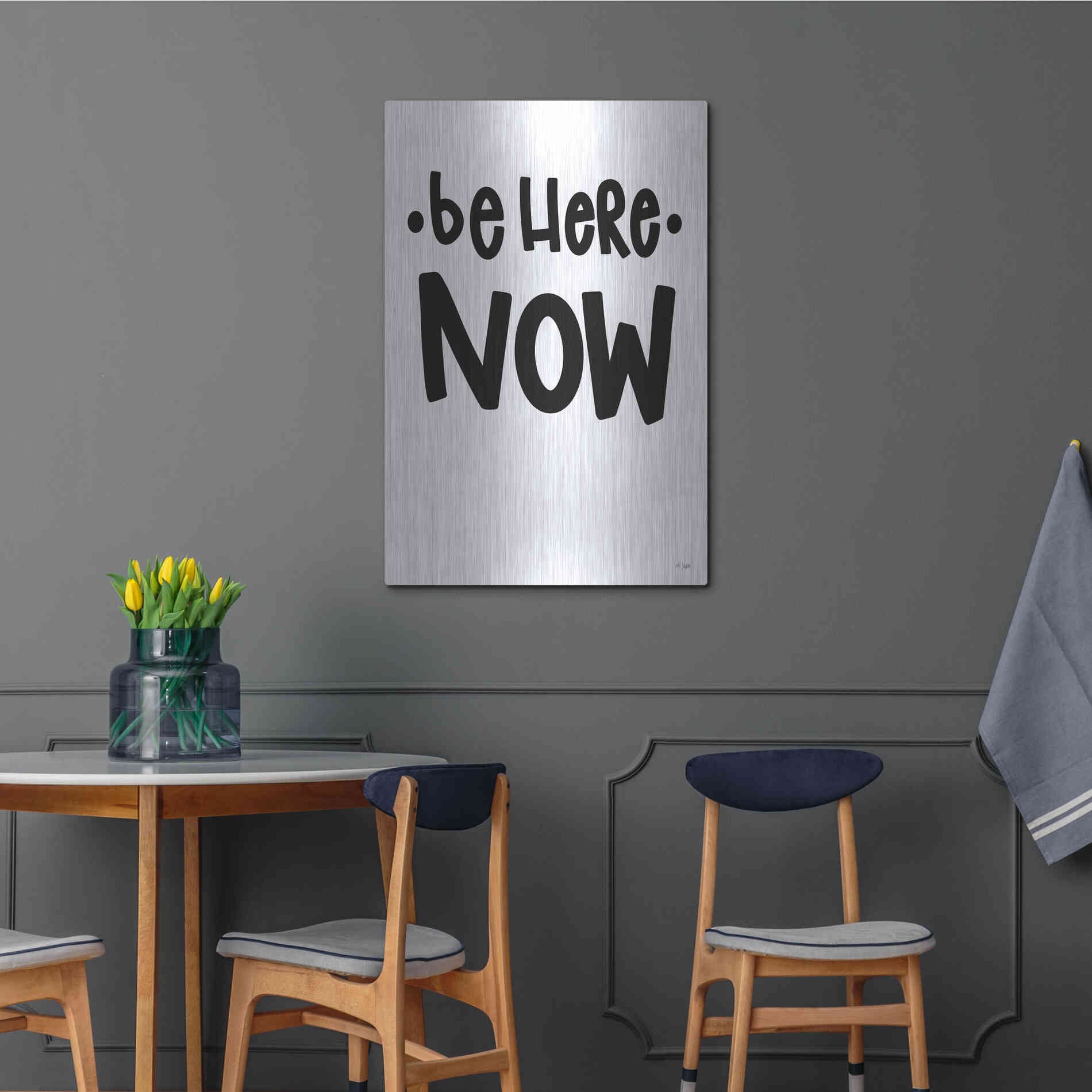 Luxe Metal Art 'Be Here Now' by Jaxn Blvd., Metal Wall Art,24x36
