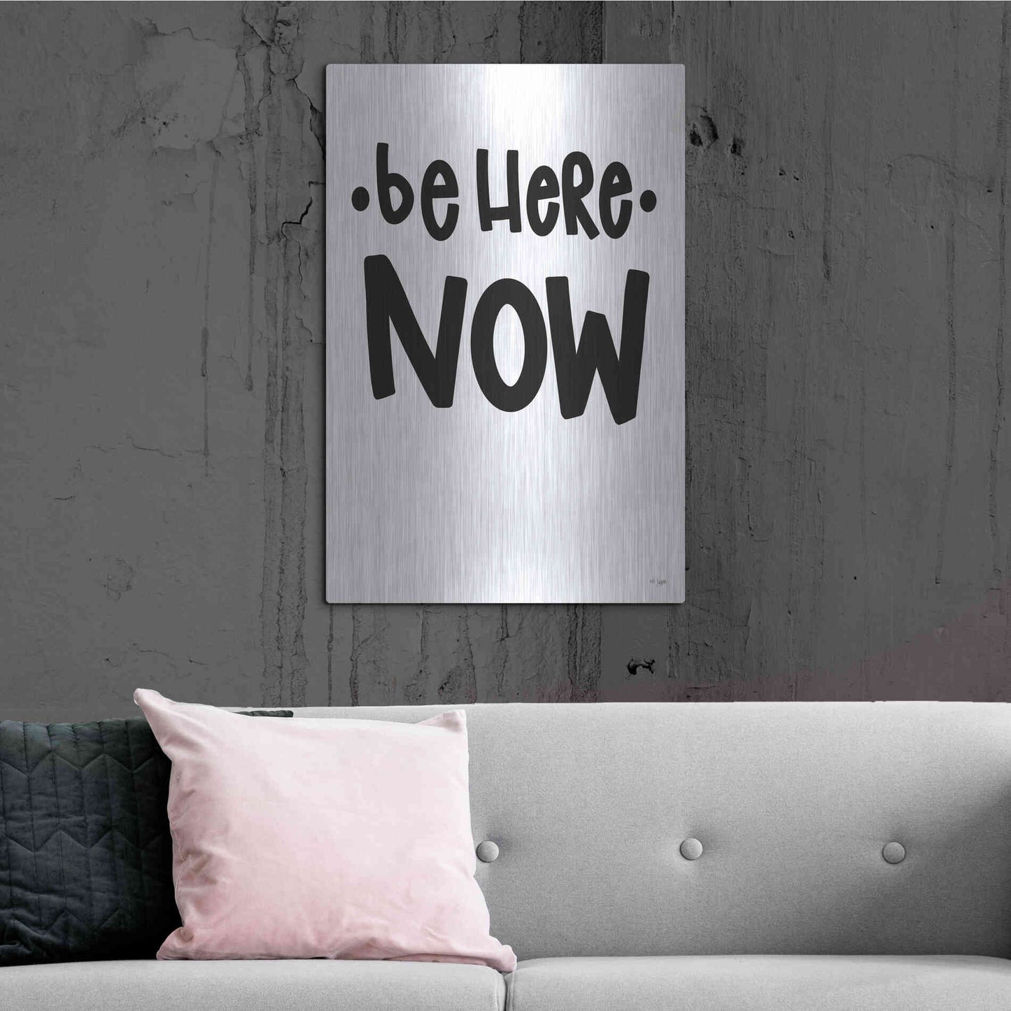 Luxe Metal Art 'Be Here Now' by Jaxn Blvd., Metal Wall Art,24x36