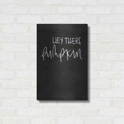 Luxe Metal Art 'Hey There Pumpkin' by Jaxn Blvd., Metal Wall Art,16x24