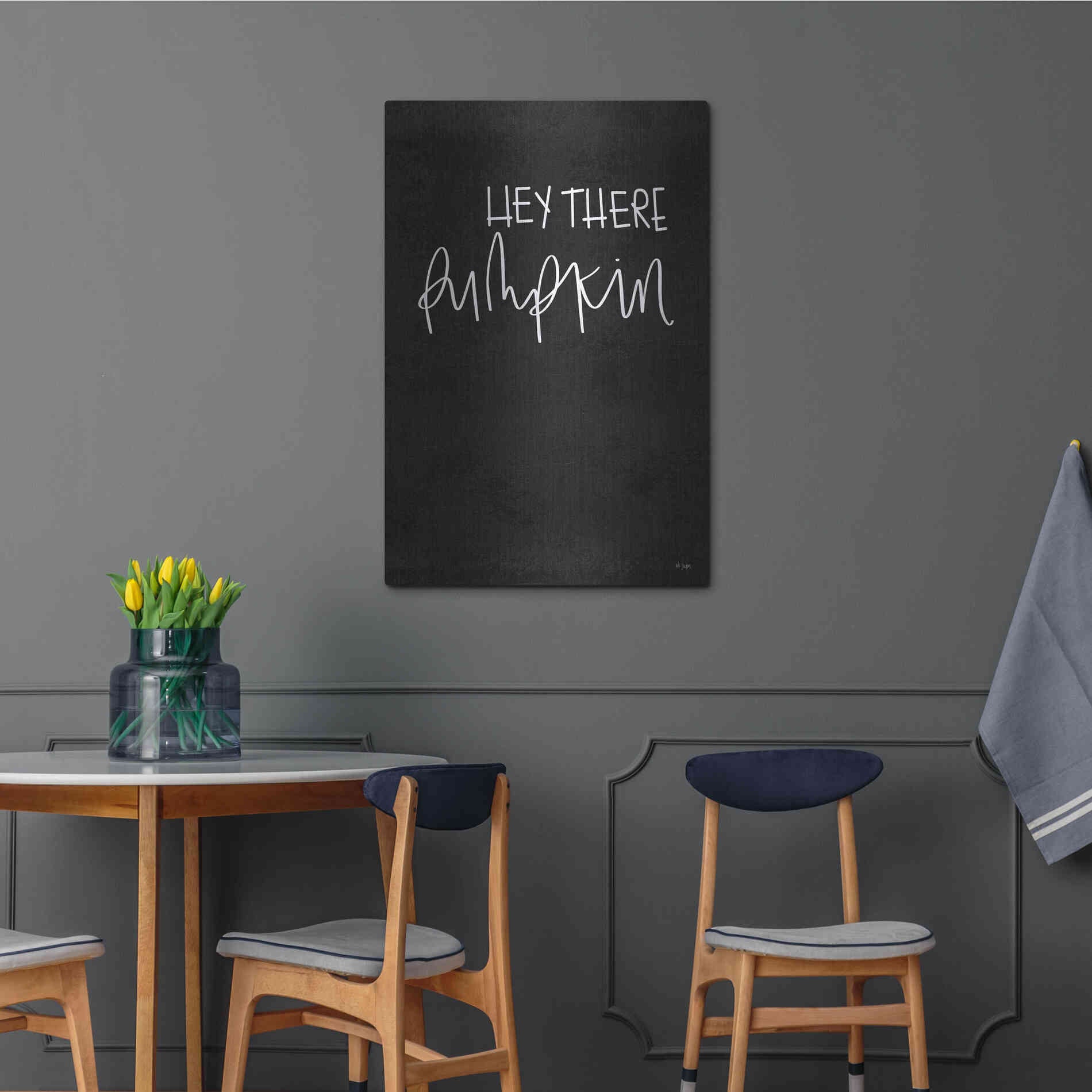 Luxe Metal Art 'Hey There Pumpkin' by Jaxn Blvd., Metal Wall Art,24x36