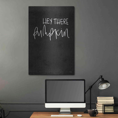 Luxe Metal Art 'Hey There Pumpkin' by Jaxn Blvd., Metal Wall Art,24x36