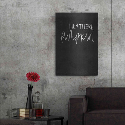 Luxe Metal Art 'Hey There Pumpkin' by Jaxn Blvd., Metal Wall Art,24x36