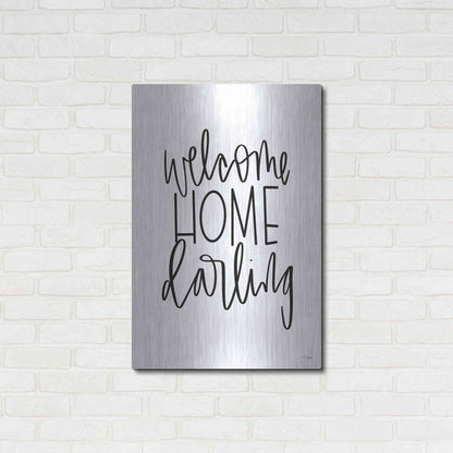 Luxe Metal Art 'Welcome Home Darling' by Jaxn Blvd., Metal Wall Art,24x36