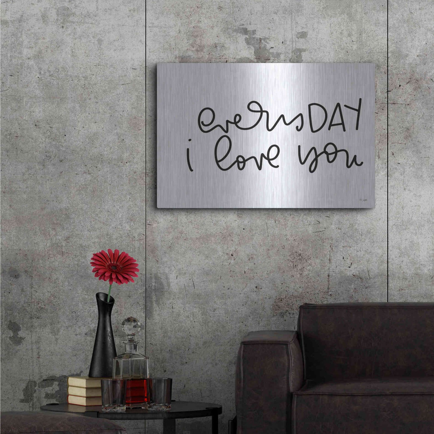 Luxe Metal Art 'Every Day I Love You' by Jaxn Blvd., Metal Wall Art,36x24