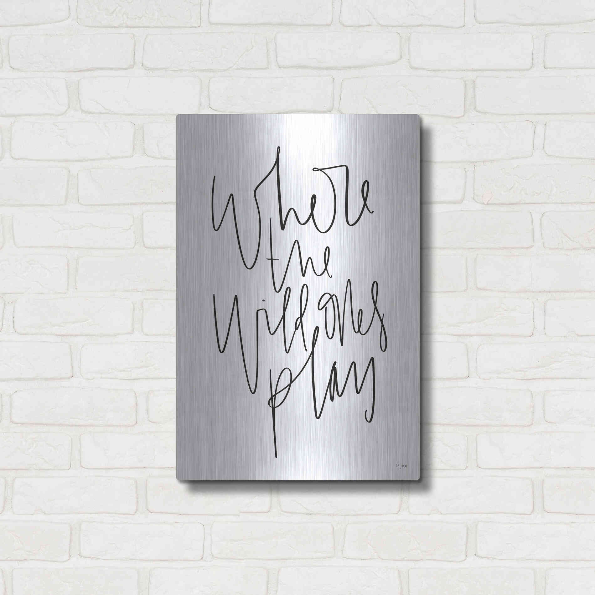 Luxe Metal Art 'Where the Wild Ones Play' by Jaxn Blvd., Metal Wall Art,16x24