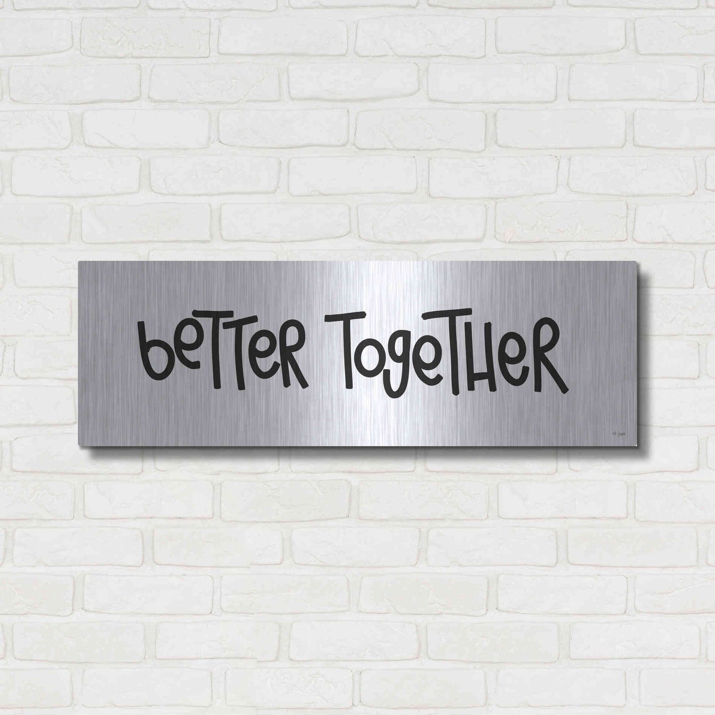 Luxe Metal Art 'Better Together' by Jaxn Blvd., Metal Wall Art,36x12