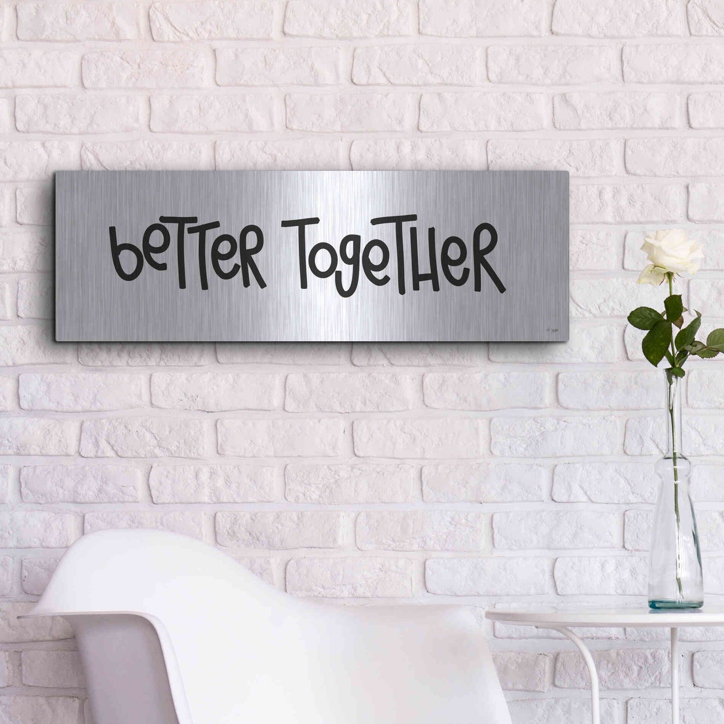 Luxe Metal Art 'Better Together' by Jaxn Blvd., Metal Wall Art,36x12