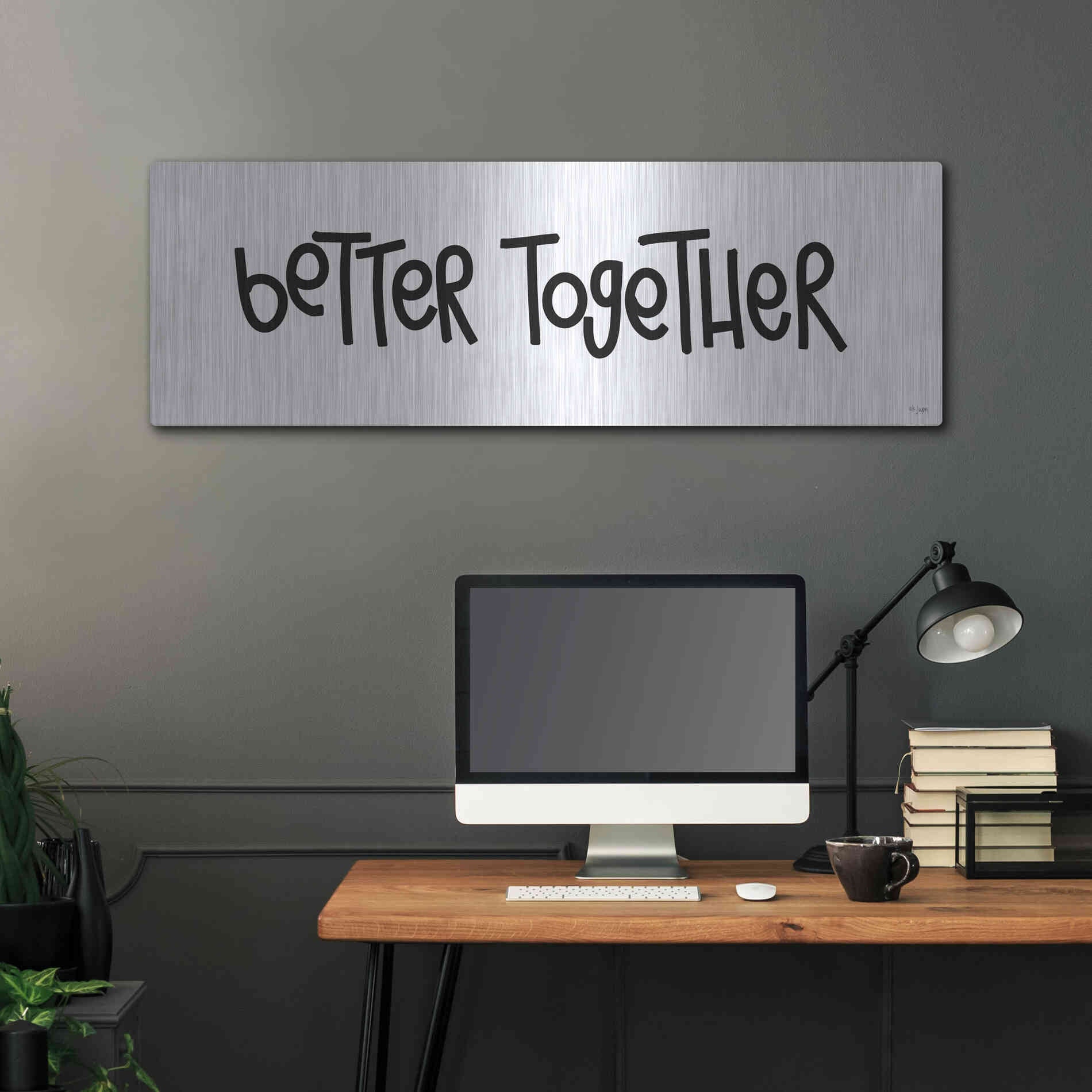 Luxe Metal Art 'Better Together' by Jaxn Blvd., Metal Wall Art,48x16